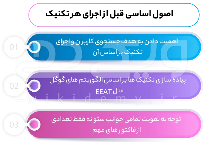اصول اساسی قبل از اجرای هر تکنیک